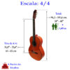 Medidas de la Guitarra "La Giralda" 211 -R del Constructor Paco Castillo